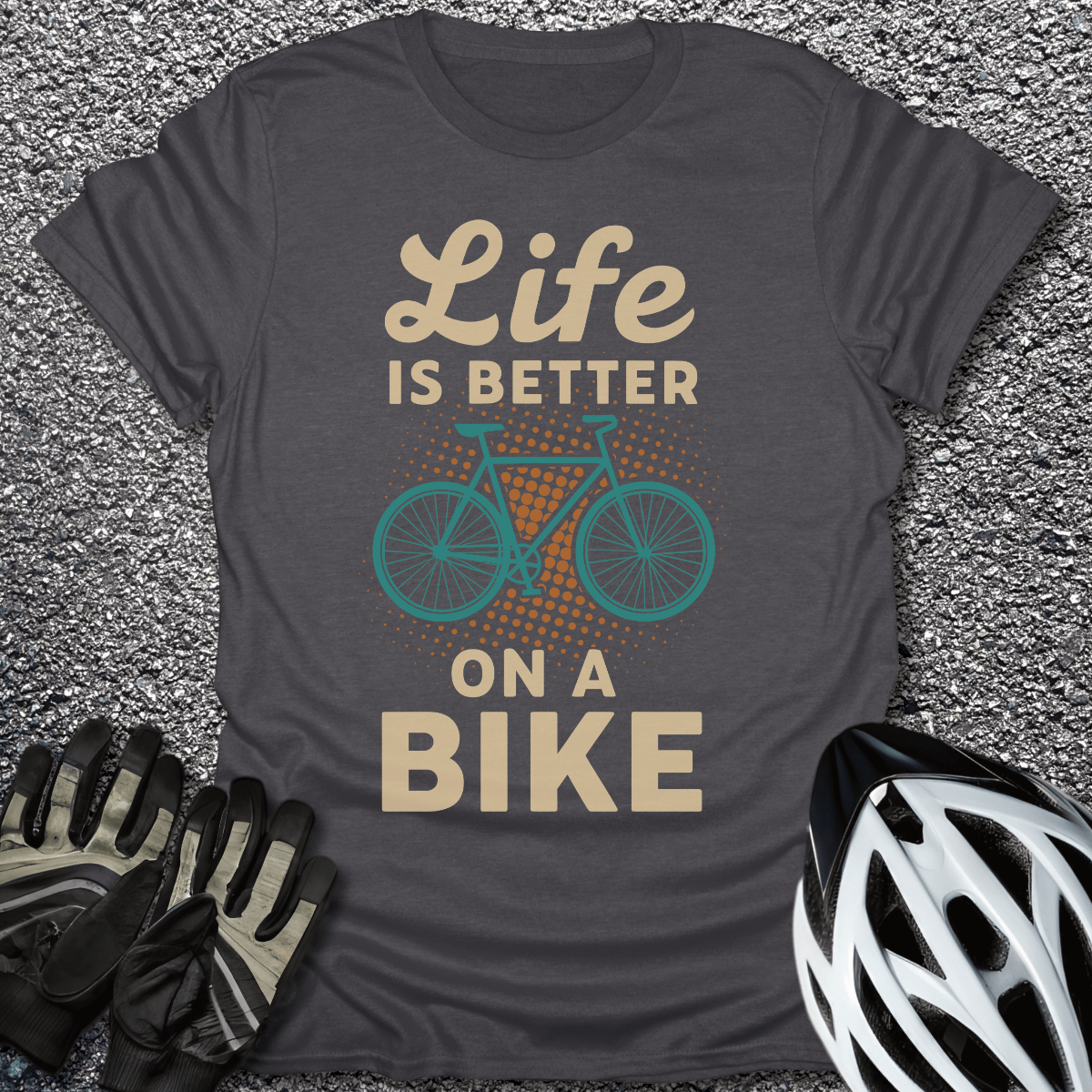 Better on a Bike T-Shirt in Dark Heather / S from CycleTees