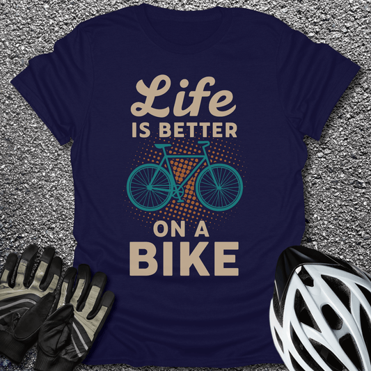 Better on a Bike T-Shirt in Navy / S from CycleTees