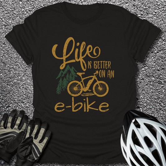 Better on an E-Bike T-Shirt in Black / S from CycleTees
