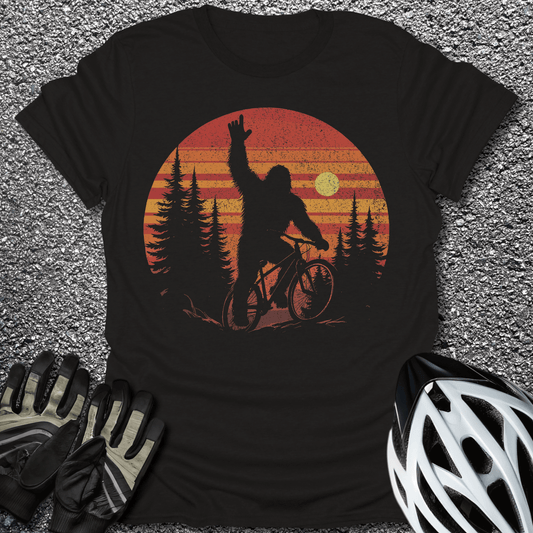 Bigfoot At Sunset T-Shirt in Black / S from CycleTees