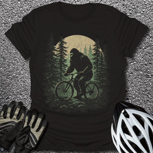Bigfoot In Forest T-Shirt in Black / S from CycleTees