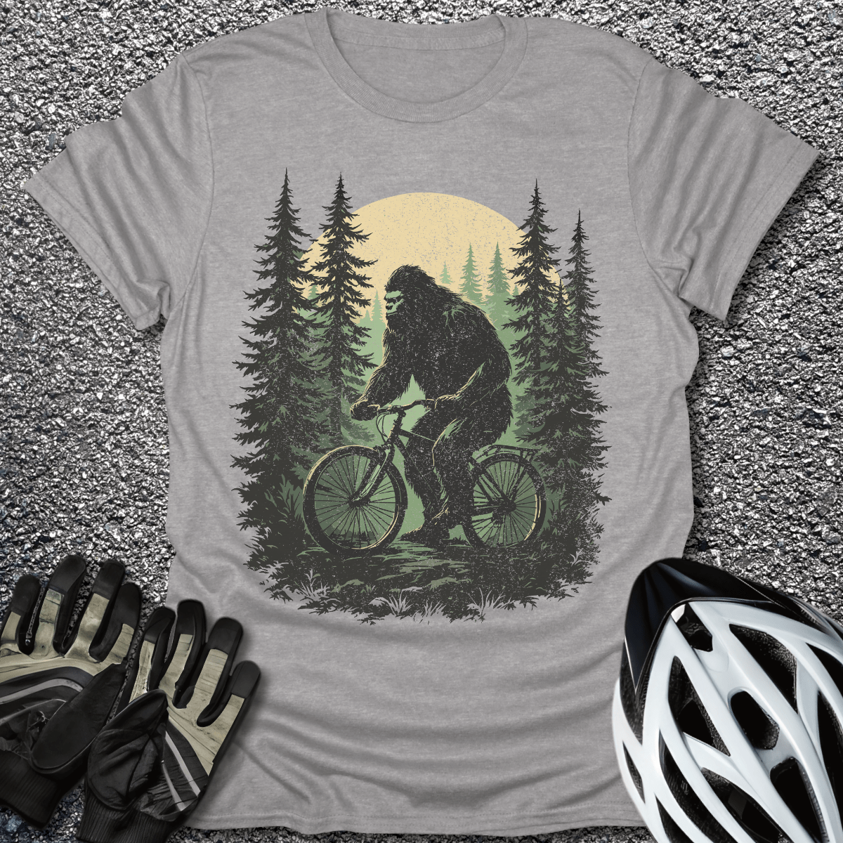 Bigfoot In Forest T-Shirt in Sport Grey / S from CycleTees