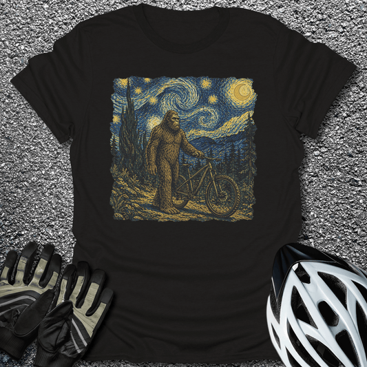 Bigfoot Starry Night T-Shirt in Black / S from CycleTees