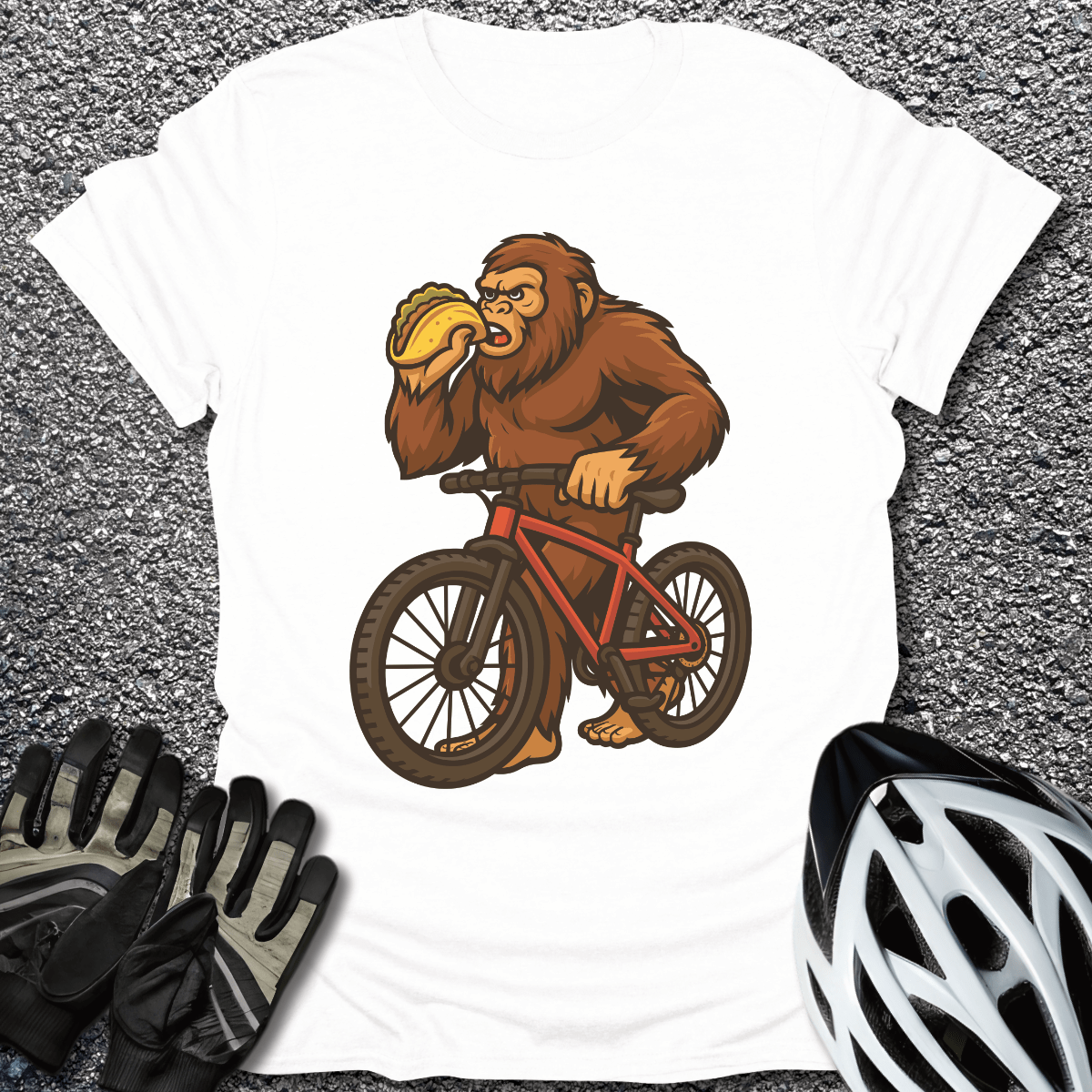 Bigfoot & Taco T-Shirt in White / S from CycleTees