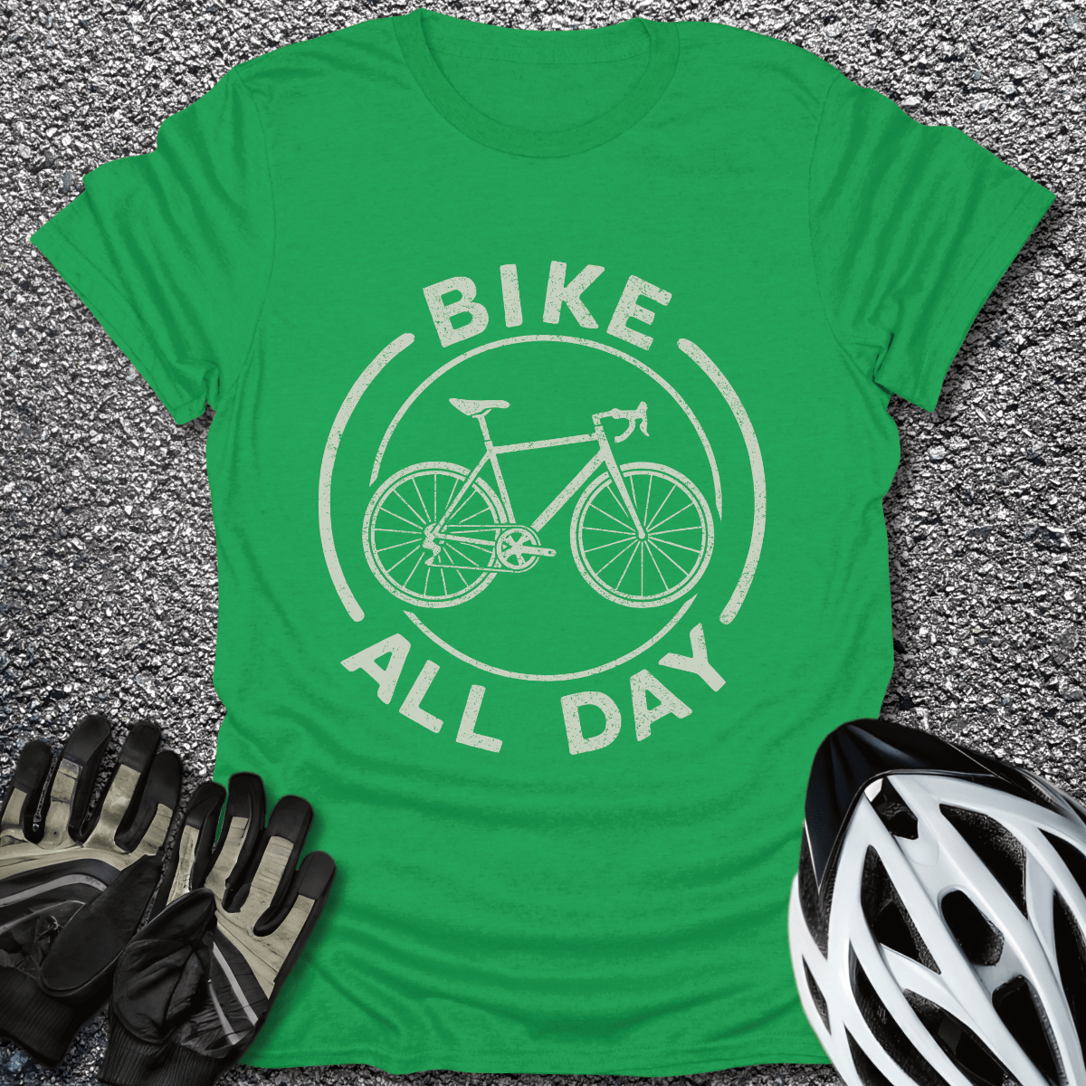 Bike All Day T-Shirt in Irish Green / S from CycleTees