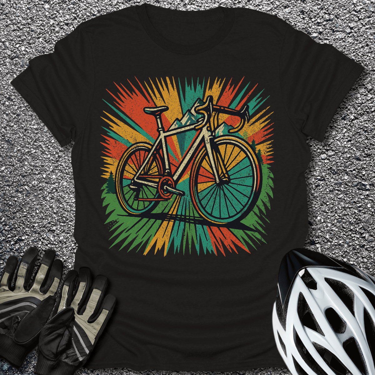 Bike Burst T-Shirt in Black / S from CycleTees