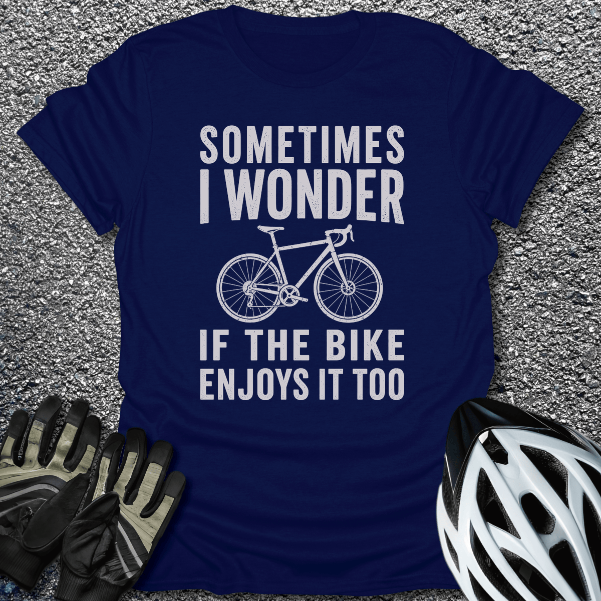 Bike Enjoys It T-Shirt in Navy / S from CycleTees