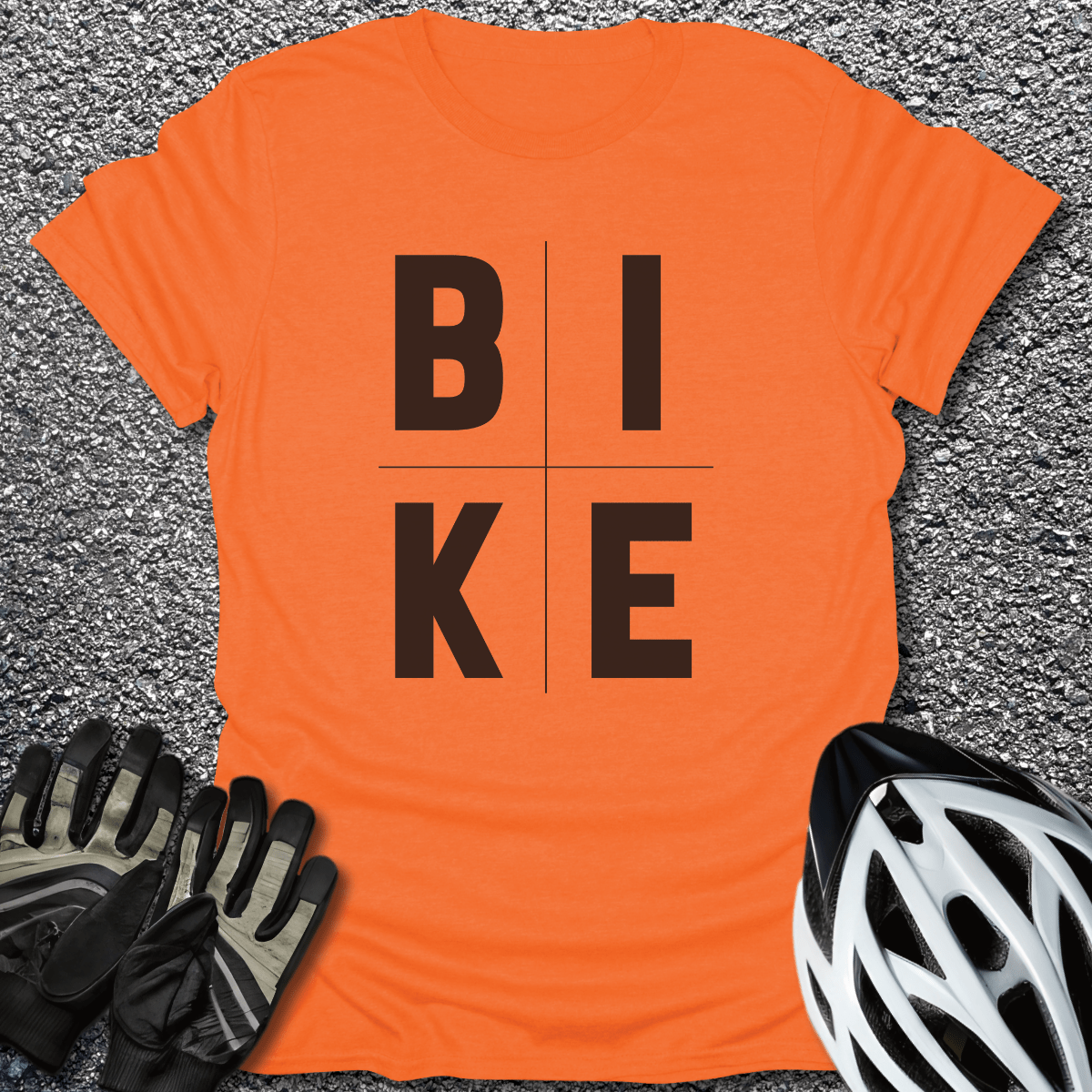 Bike Grid T-Shirt in Orange / S from CycleTees