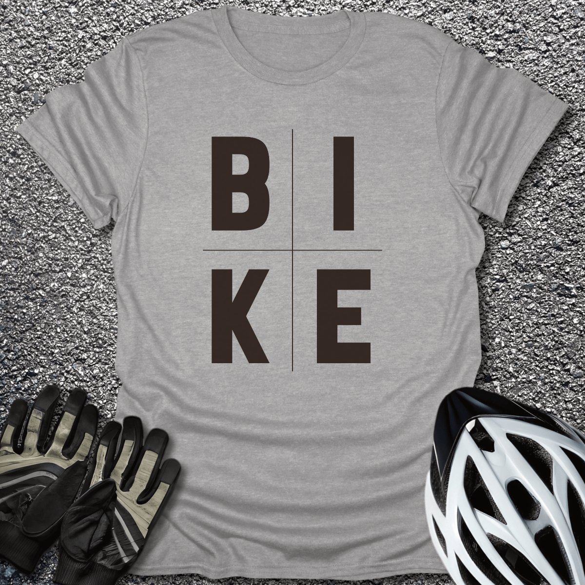 Bike Grid T-Shirt in Sport Grey / S from CycleTees