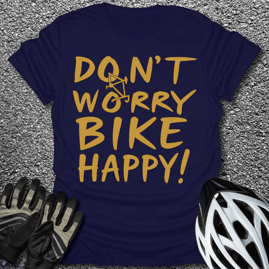 Bike Happy T-Shirt in Navy / S from CycleTees