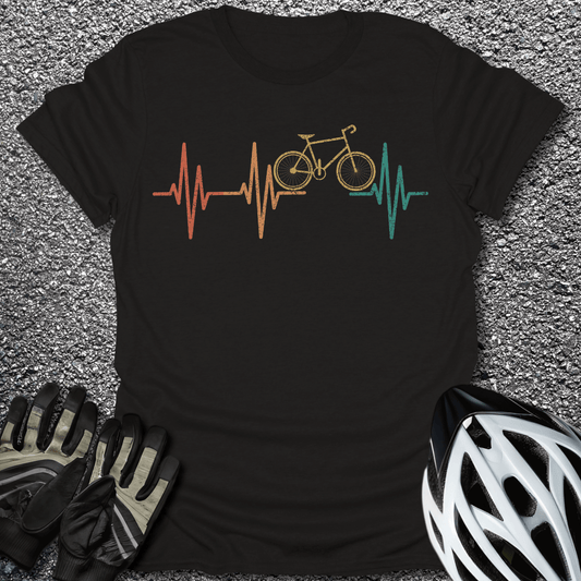 Bike Heartbeat T-Shirt in Black / S from CycleTees