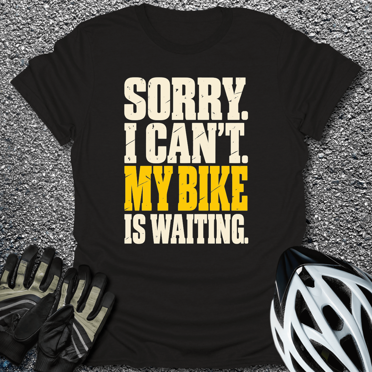 Bike Is Waiting T-Shirt in S / Black from CycleTees