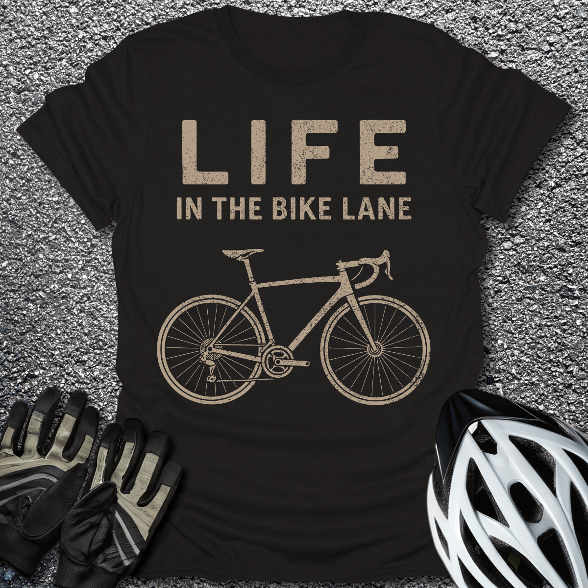 Bike Lane T-Shirt in Black / S from CycleTees