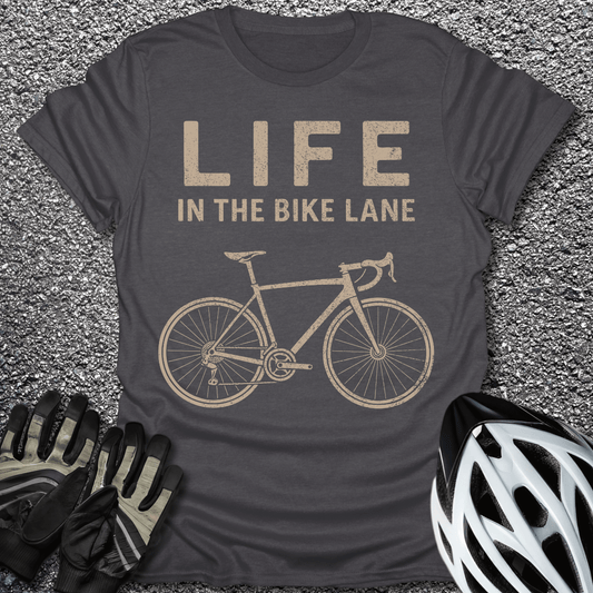 Bike Lane T-Shirt in Dark Heather / S from CycleTees