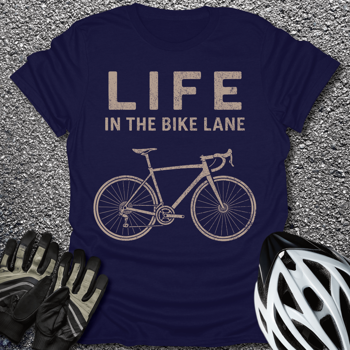 Bike Lane T-Shirt in Navy / S from CycleTees