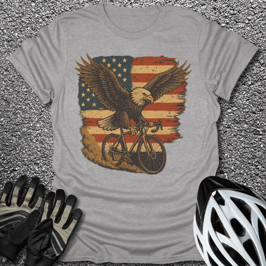 Bike Like an Eagle T-Shirt in Sport Grey / S from CycleTees