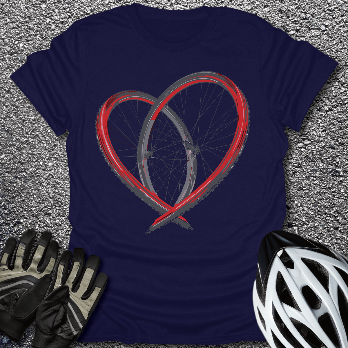 Bike Love T-Shirt in Navy / S from CycleTees