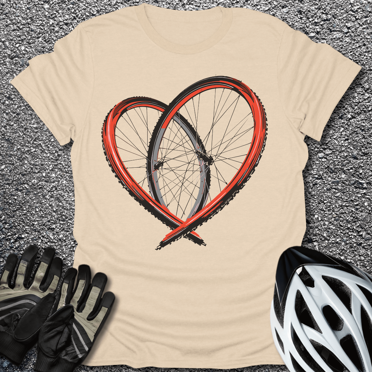 Bike Love T-Shirt in Sand / S from CycleTees