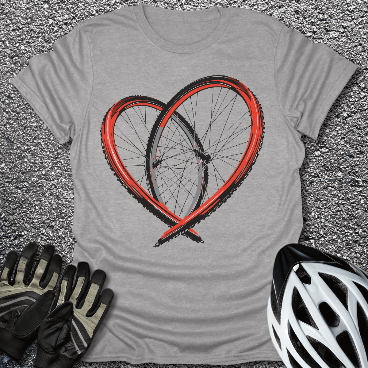 Bike Love T-Shirt in Sport Grey / S from CycleTees