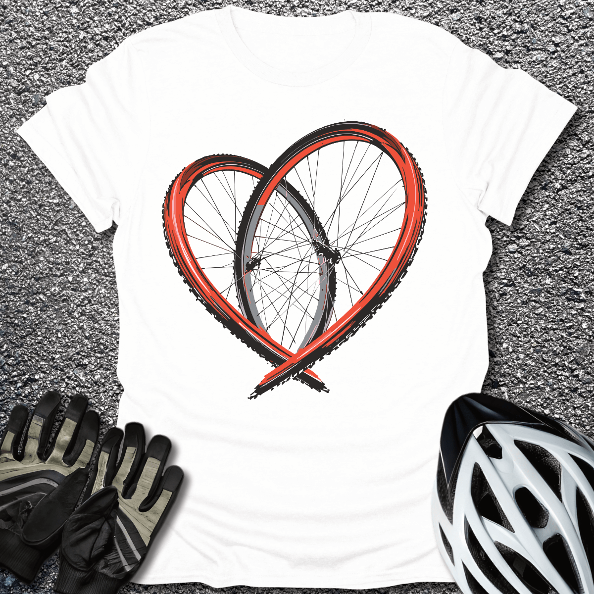 Bike Love T-Shirt in White / S from CycleTees