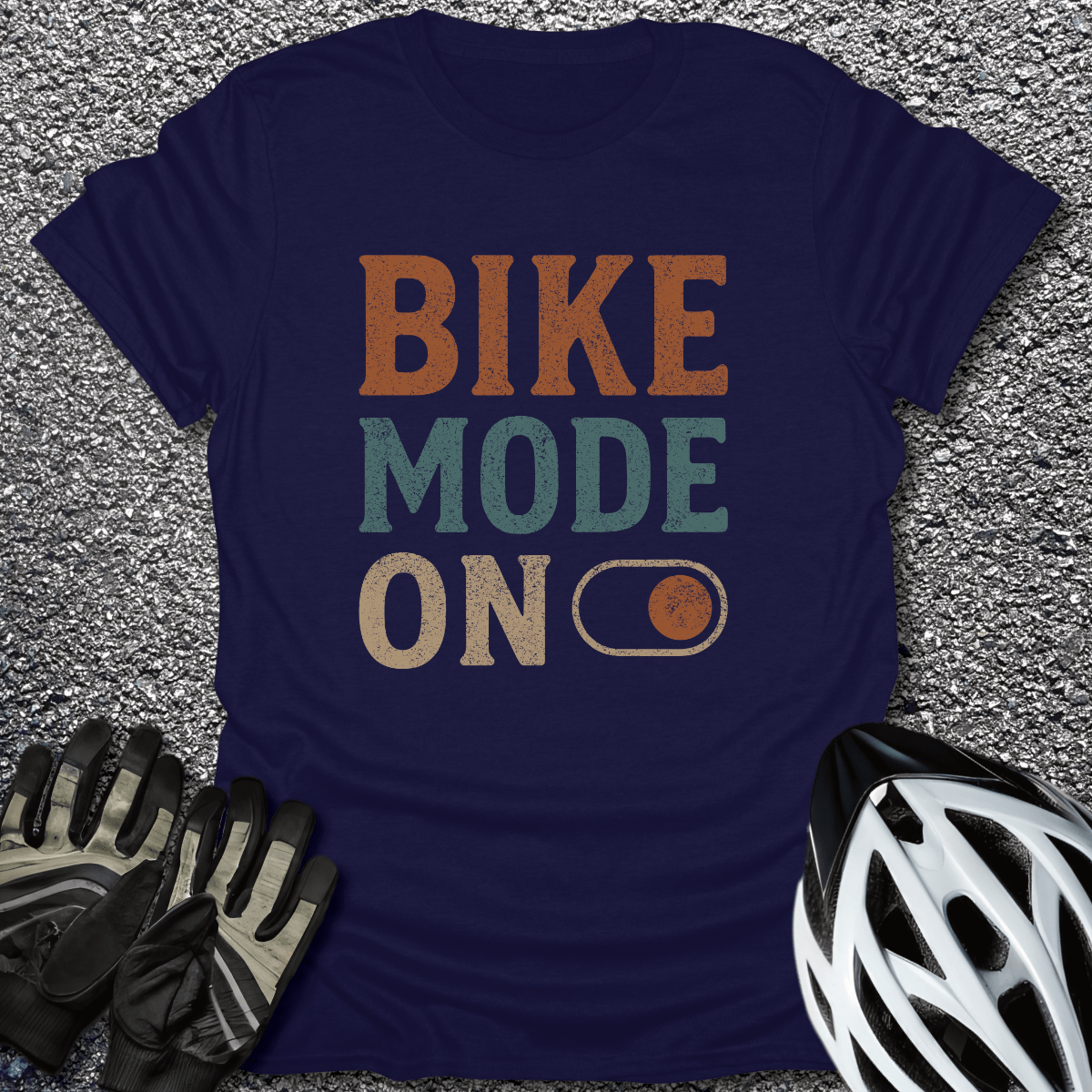 Bike Mode T-Shirt in Navy / S from CycleTees