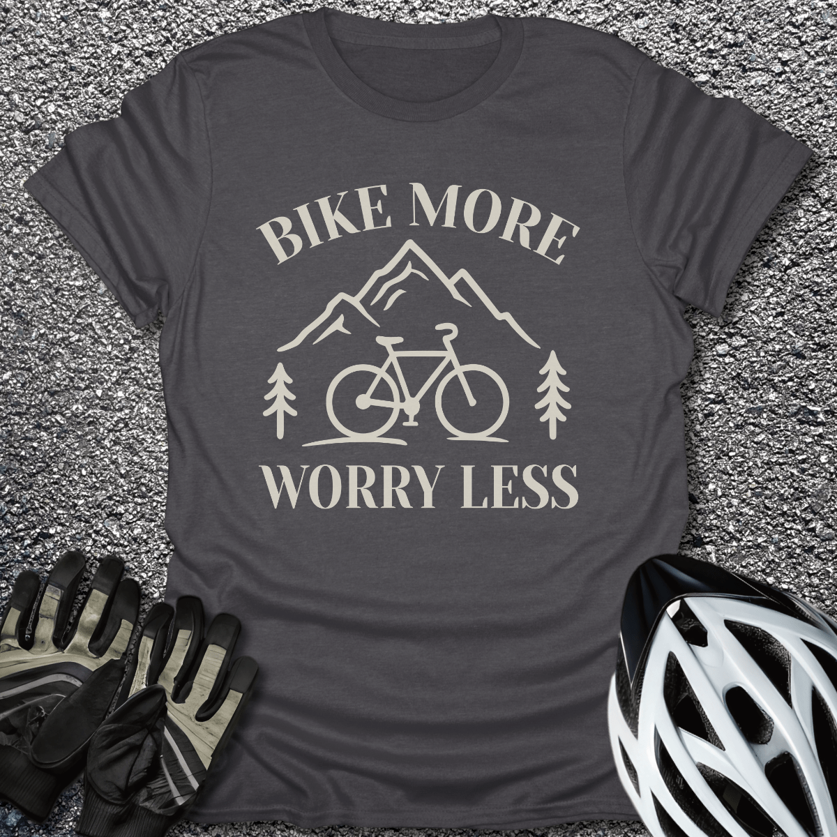 Bike More T-Shirt in Dark Heather / S from CycleTees