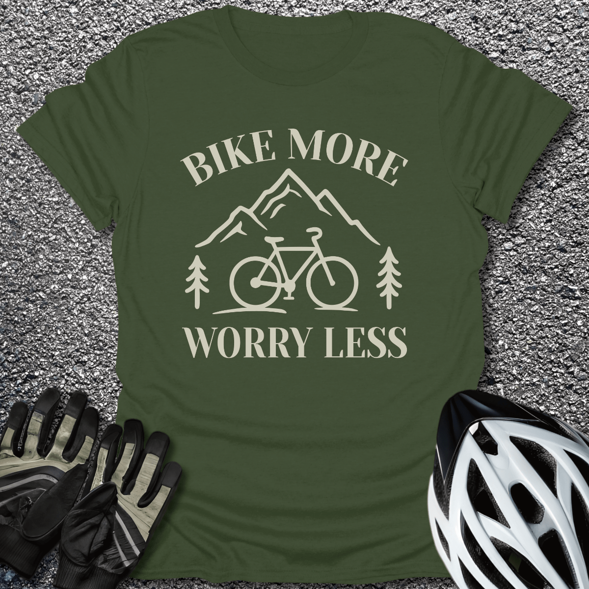 Bike More T-Shirt in Military Green / S from CycleTees