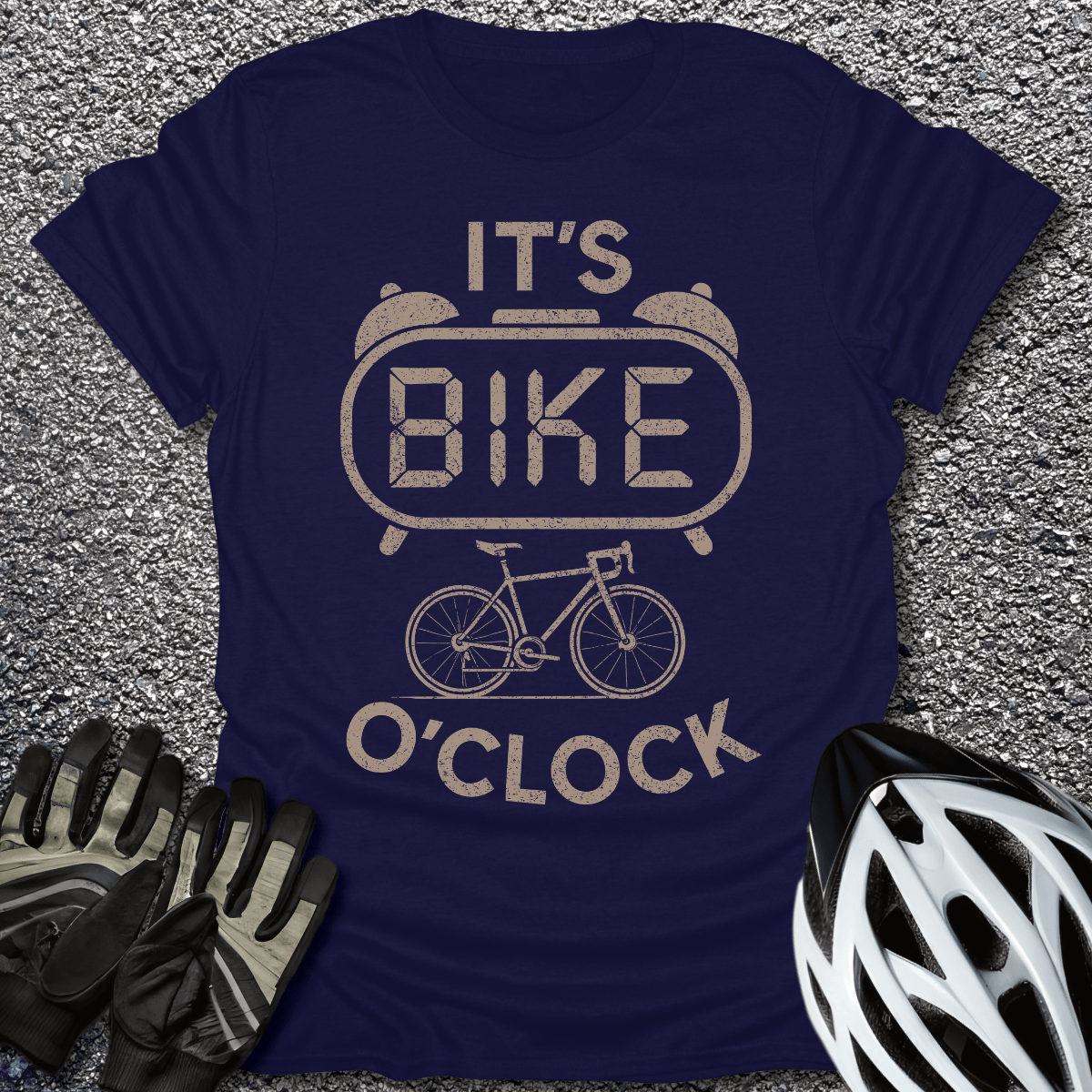 Bike O'Clock T-Shirt in Navy / S from CycleTees