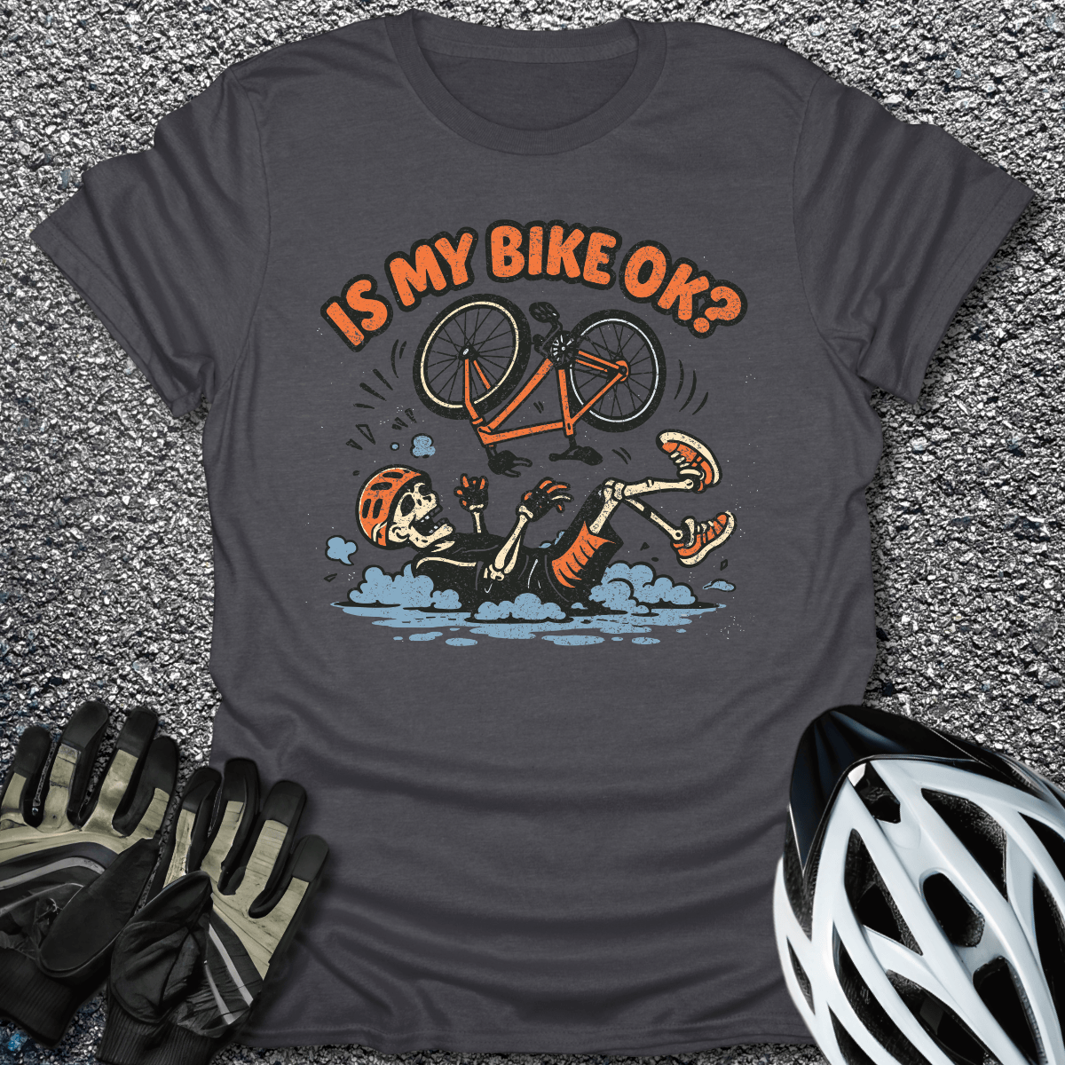 Bike OK T-Shirt in Dark Heather / S from CycleTees