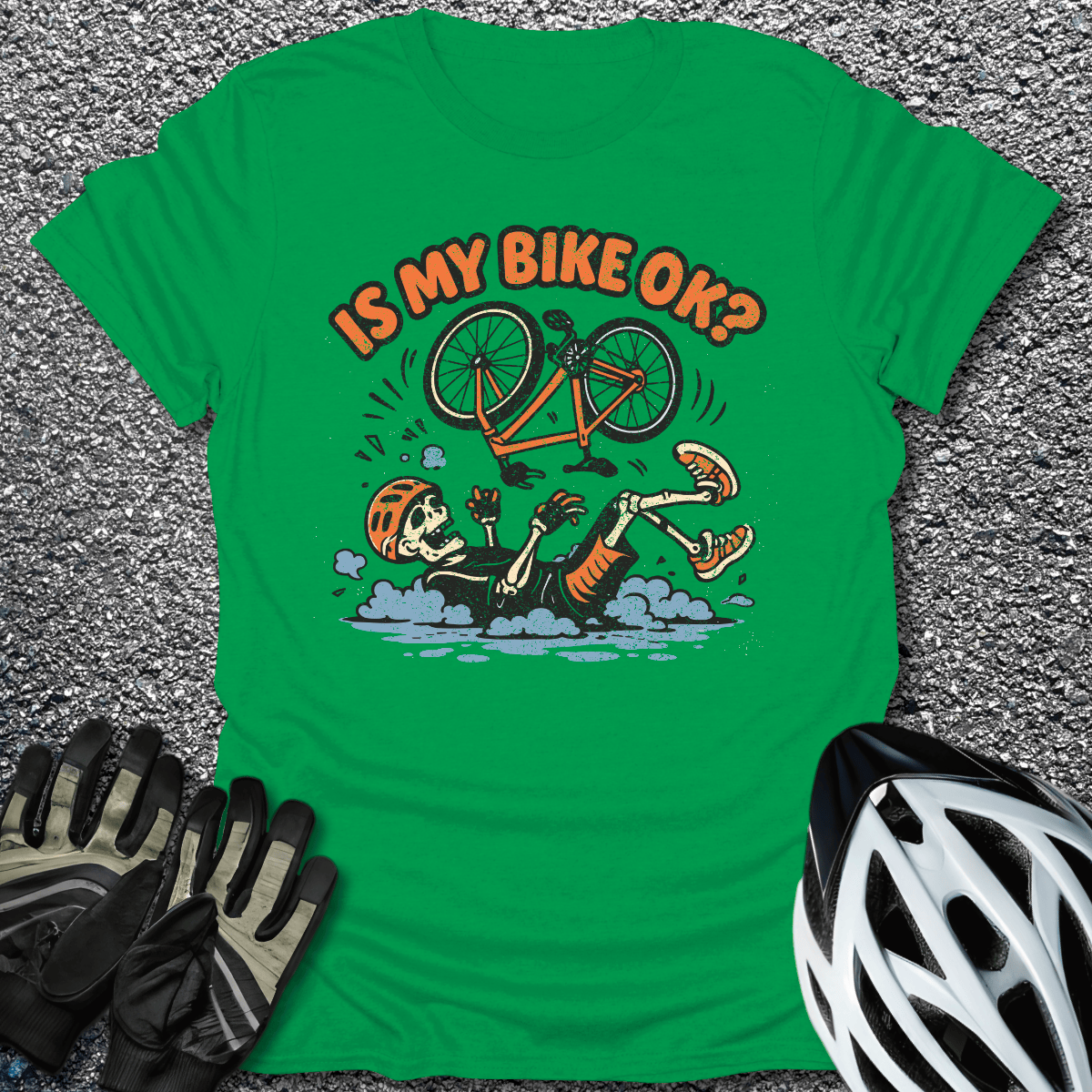 Bike OK T-Shirt in Irish Green / S from CycleTees