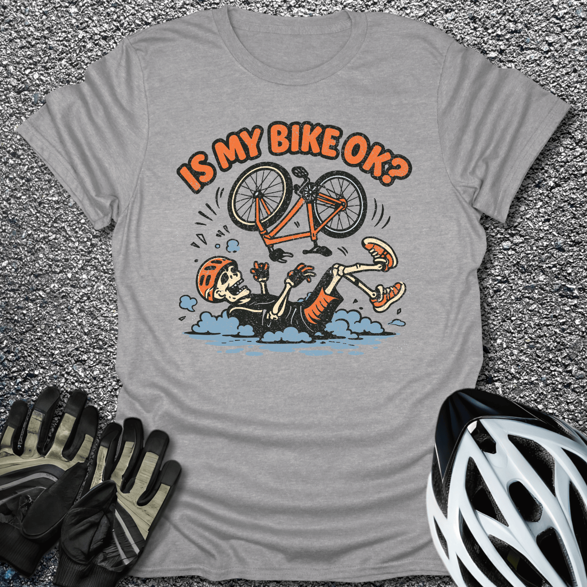 Bike OK T-Shirt in Sport Grey / S from CycleTees