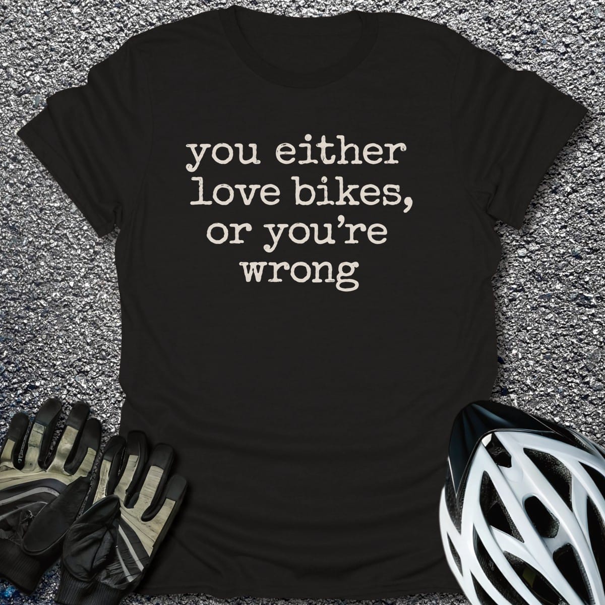 Bike Or Bust T-Shirt in Black / S from CycleTees