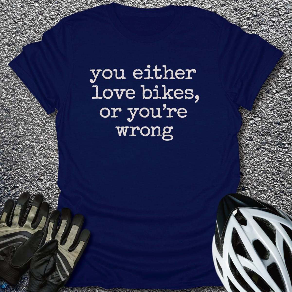 Bike Or Bust T-Shirt in Navy / S from CycleTees