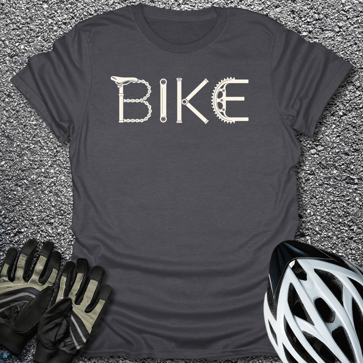 Bike Parts Type T-Shirt in Dark Heather / S from CycleTees