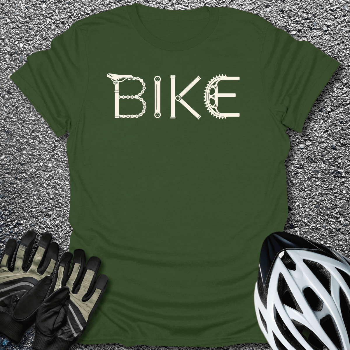 Bike Parts Type T-Shirt in Military Green / S from CycleTees