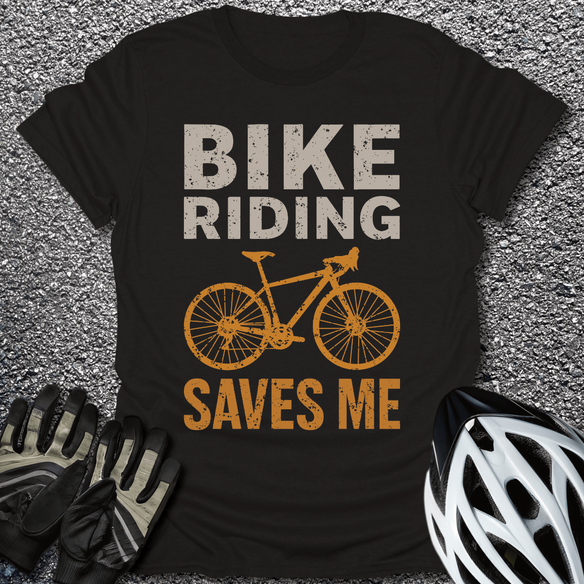 Bike Riding Saves Me T-Shirt in Black / S from CycleTees