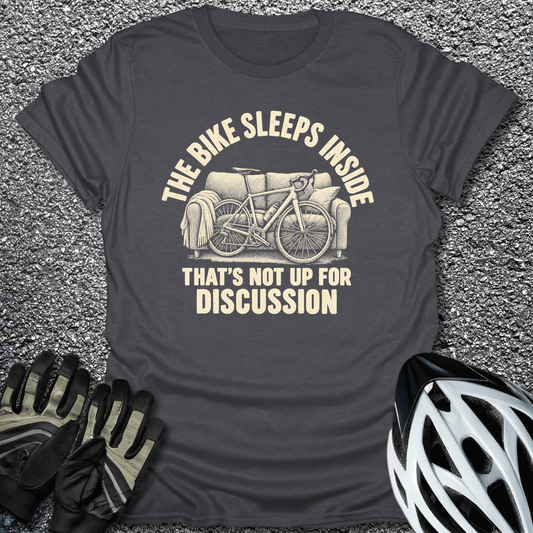 Bike Sleeps Inside T-Shirt in S / Dark Heather from CycleTees