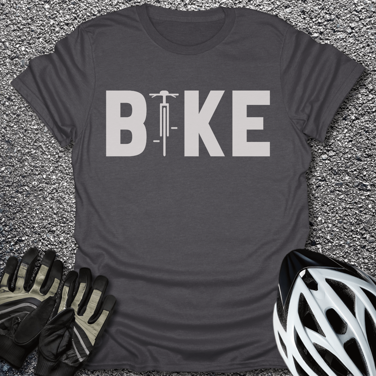 Bike T-Shirt in Dark Heather / S from CycleTees