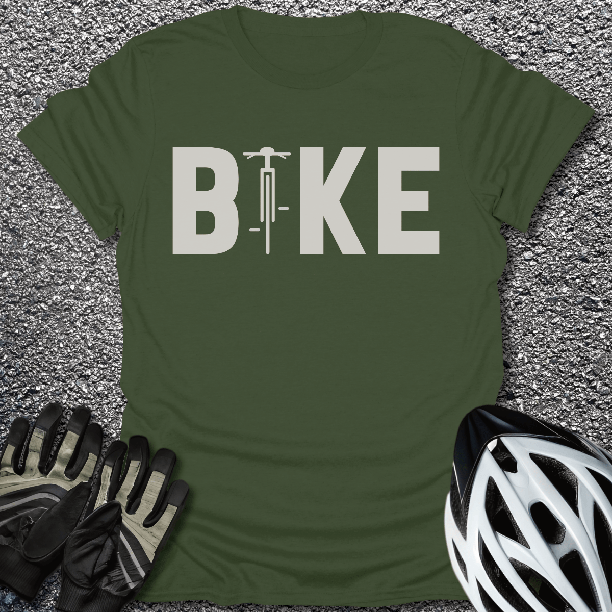 Bike T-Shirt in Military Green / S from CycleTees