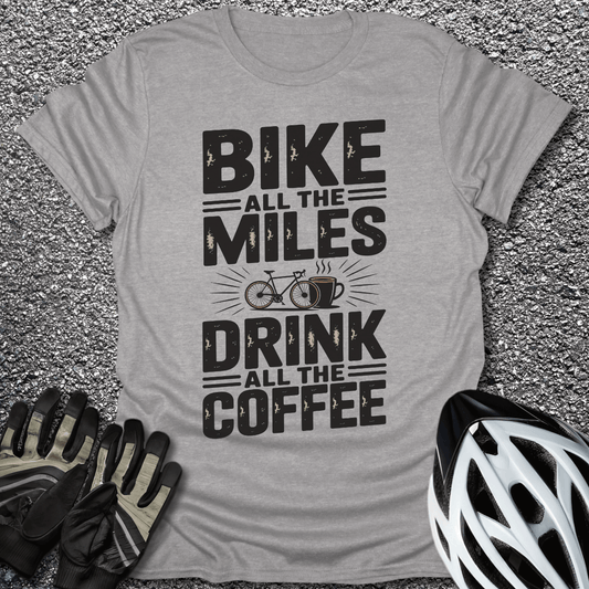 Bike the Miles T-Shirt in Sport Grey / S from CycleTees