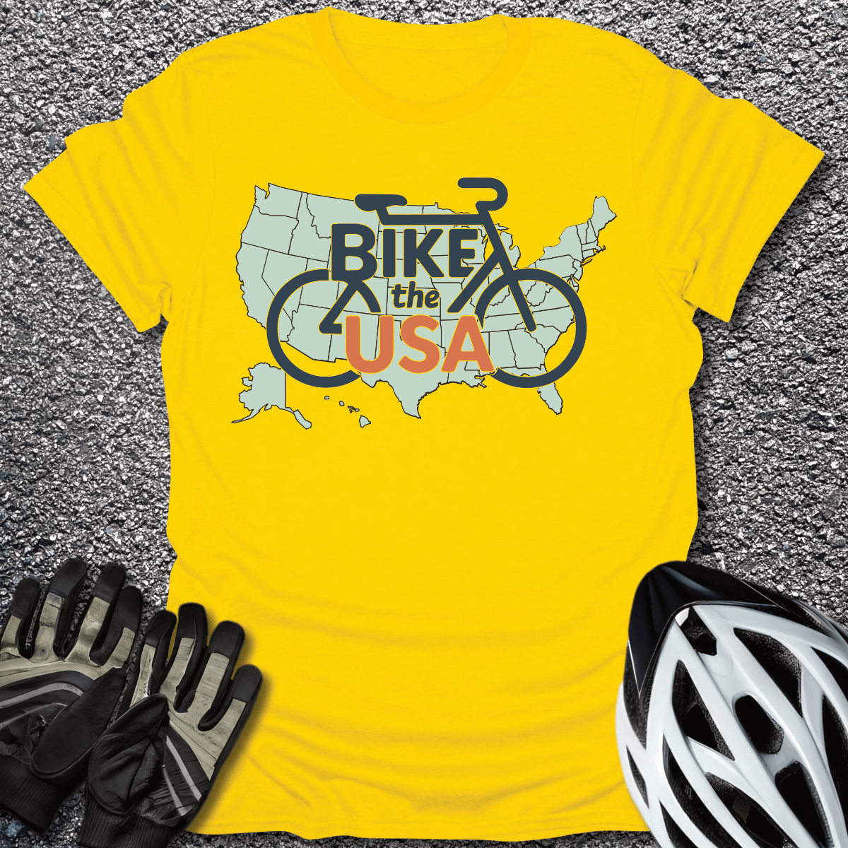 Bike the USA T-Shirt in Daisy / S from CycleTees