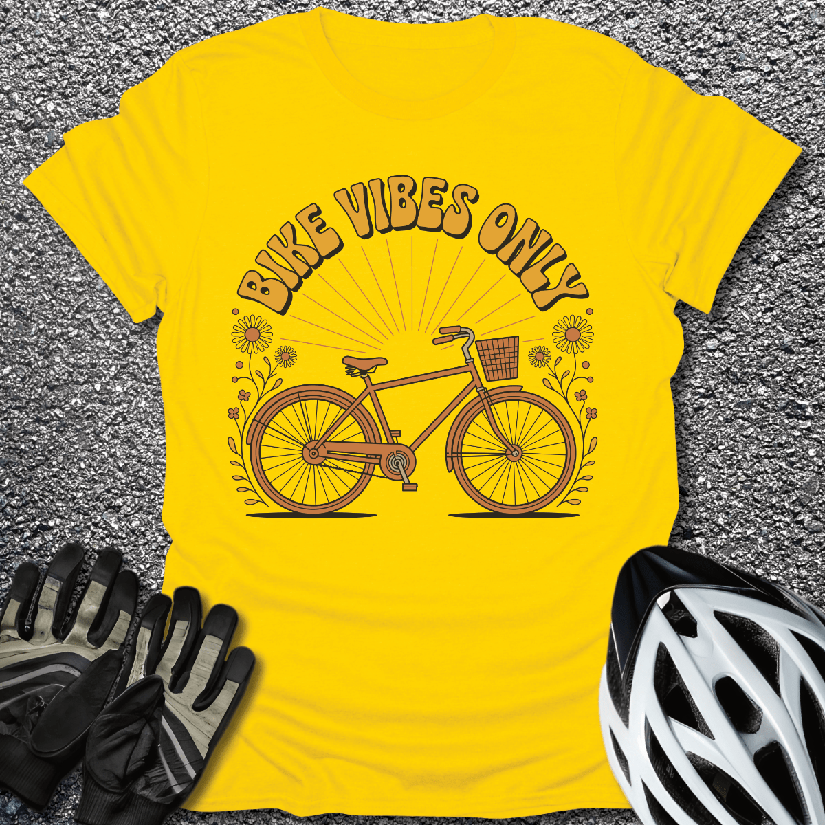 Bike Vibes Only T-Shirt in Daisy / S from CycleTees