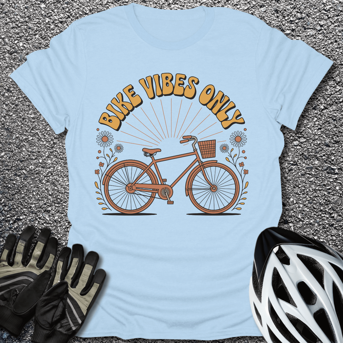 Bike Vibes Only T-Shirt in Light Blue / S from CycleTees