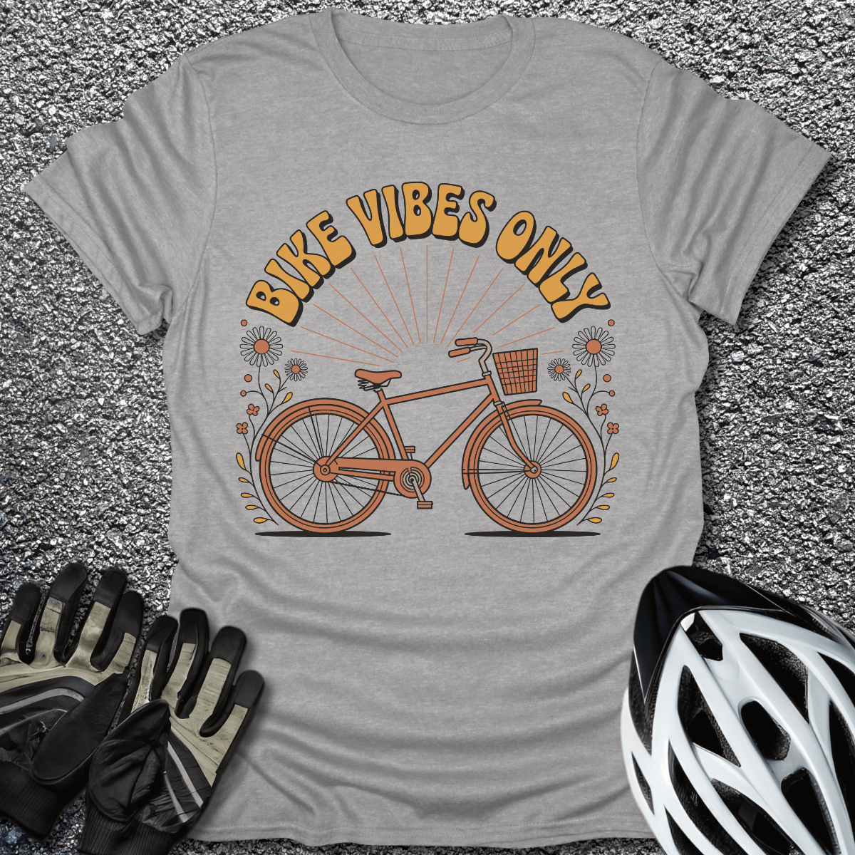 Bike Vibes Only T-Shirt in Sport Grey / S from CycleTees