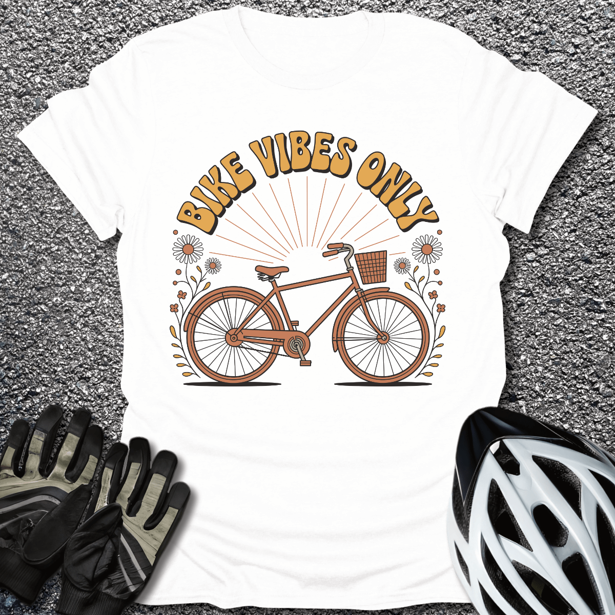 Bike Vibes Only T-Shirt in White / S from CycleTees