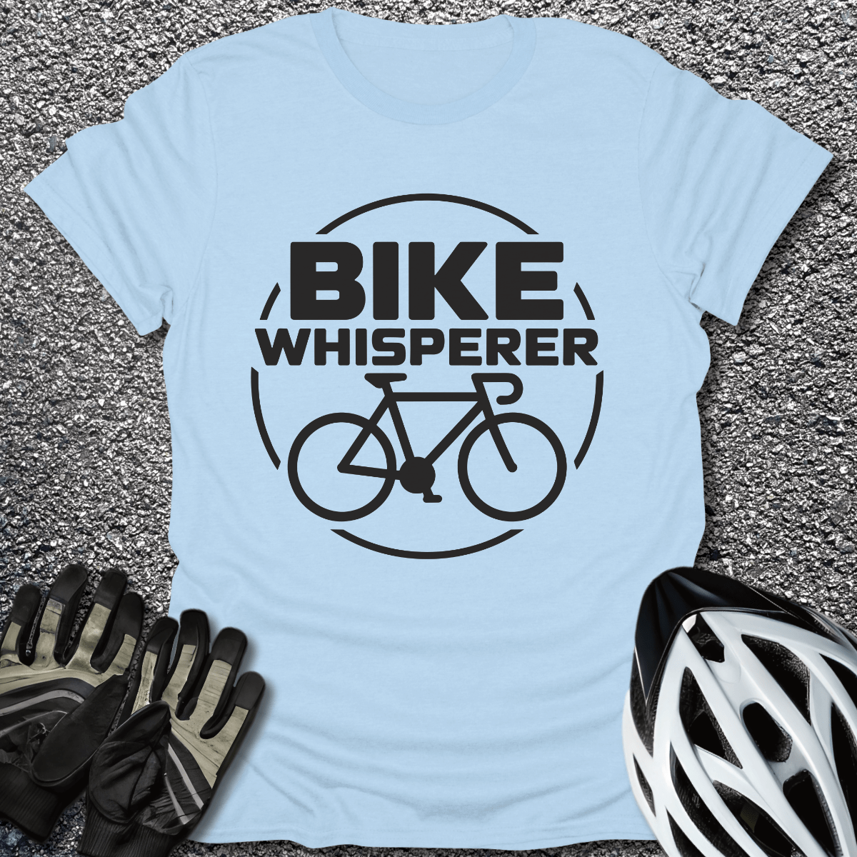 Bike Whisperer T-Shirt in Light Blue / S from CycleTees