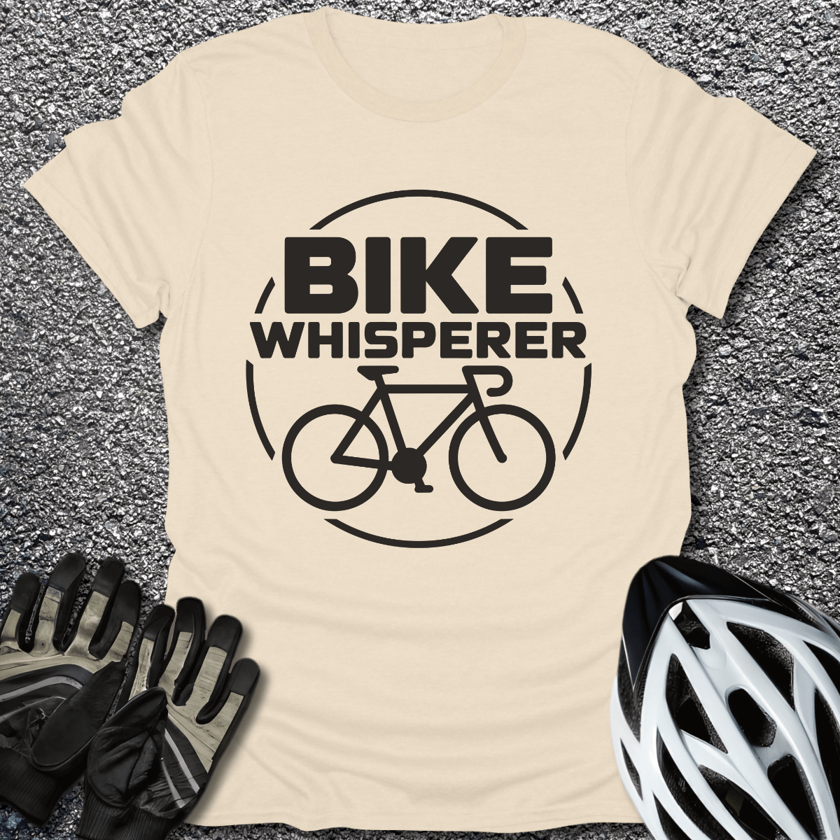 Bike Whisperer T-Shirt in Natural / S from CycleTees