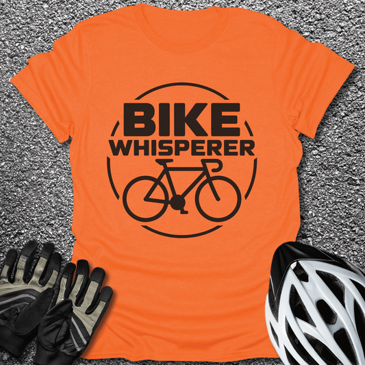 Bike Whisperer T-Shirt in Orange / S from CycleTees