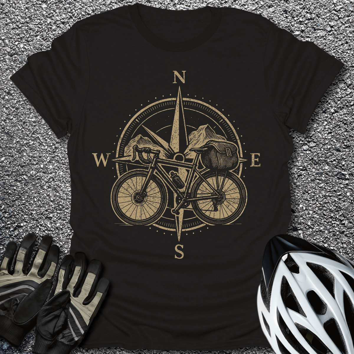 Bikepacking North T-Shirt in Black / S from CycleTees