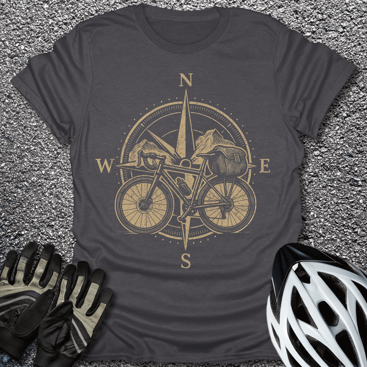 Bikepacking North T-Shirt in Dark Heather / S from CycleTees